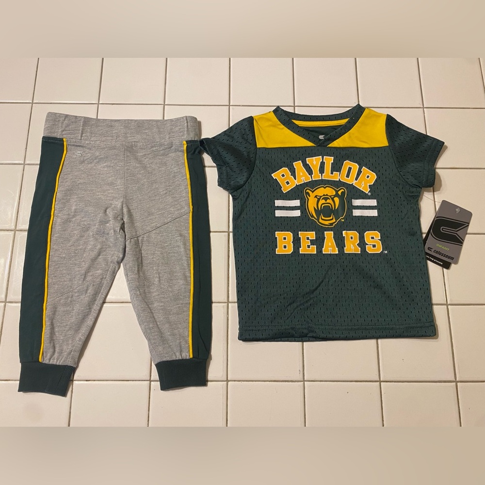Baylor Bears Colosseum Jersey Shirt Pants Set Infant Boys 6-12 Months NWT